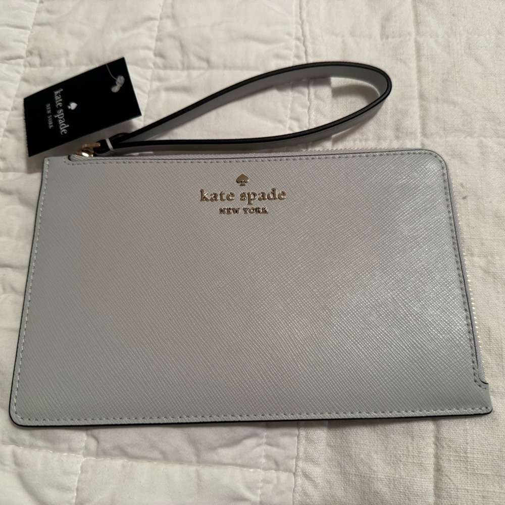 Kate Spade Gray Metallic Clutch Wristlet